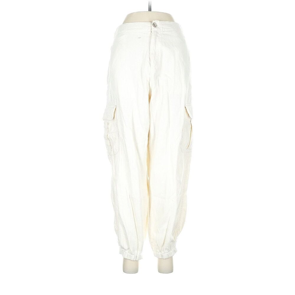 ZARA Ivory Cargo Pants - US 8